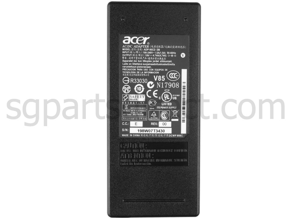 Original 90W Adapter Acer Aspire E1-521-0851 E1-531-2621 + Cord
