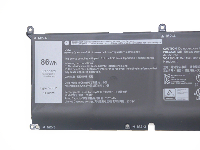 7167mAh 86Wh 6-Cell Dell XPS 15 9530 (2023) Battery